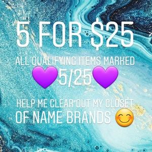 5 Items for $25